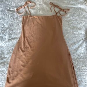 Mini dress with slit